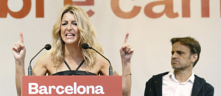Jaume Asens, junto a Yolanda Díaz en un acto electoral