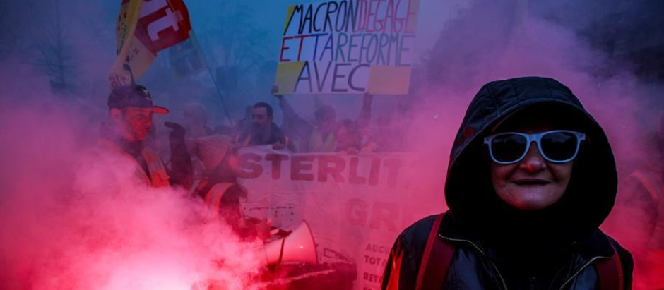 Protestas en París por la reforma de las pensiones, Francia