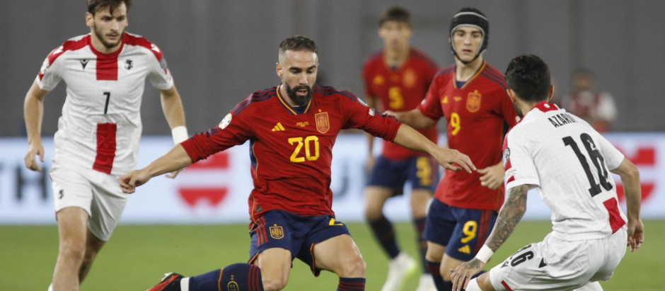 Carvajal, en el partido de España ante Georgia