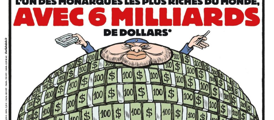 La portada de la revista satírica francesa Cherlie Hebdo cargando contra el Rey de Marruecos, Mohamed VI