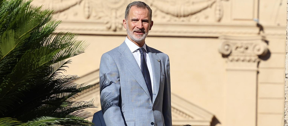 King of Spain Felipe VI during a meeting in Palermo