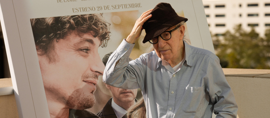 Woody Allen, durante la presentación este lunes en Barcelona de su última película, Golpe de suerte