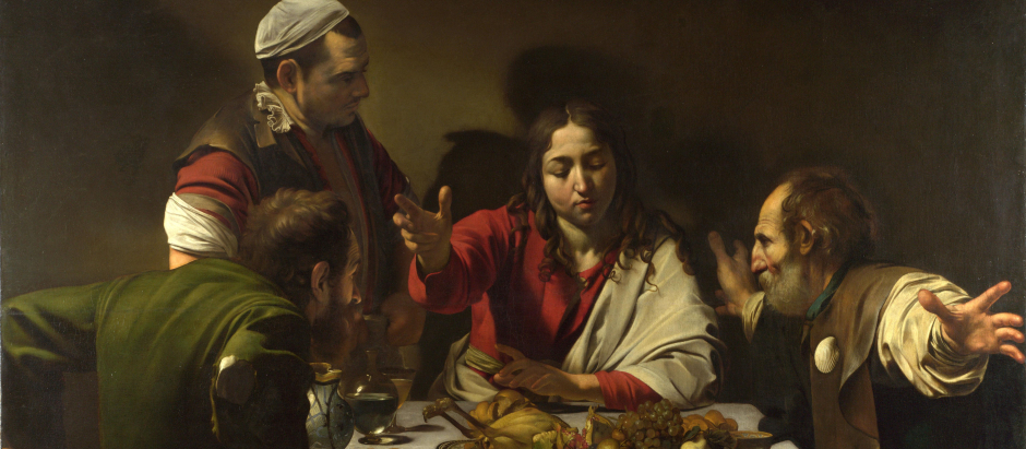 La Cena de Emaús, de Caravaggio. Cleofás es el personaje de la derecha