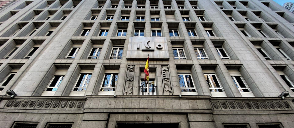 Fachada de la sede del Instituto de Crédito Oficial (ICO), en Madrid.