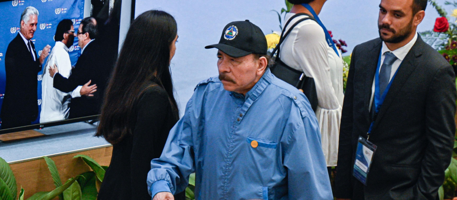 El dictador Daniel Ortega en un evento en La Habana