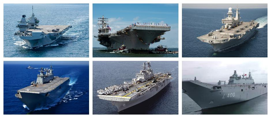 Los seis portaaviones que se desplegarán en el mar Adriático