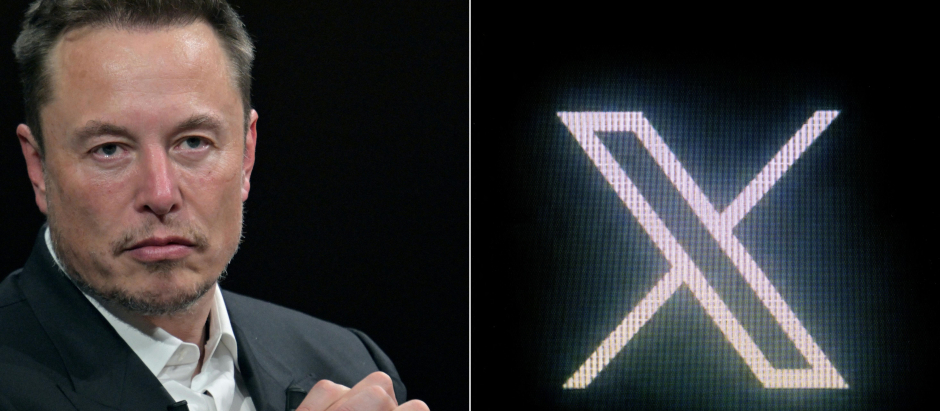 Elon Musk y el logo de 'X'