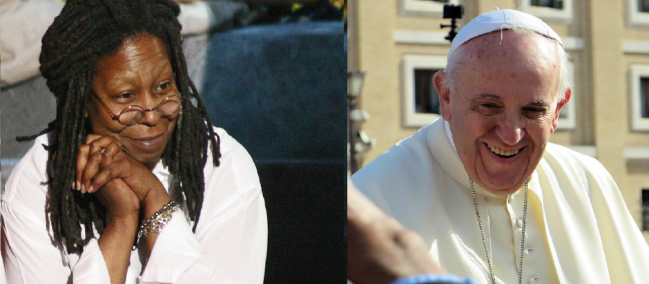 Papa Francisco y Whoopi Goldberg
