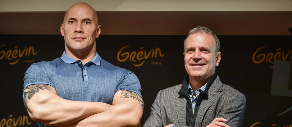The Grevin Museum unveils the sculpture of Dwayne Johnson (The Rock) in Paris, France, on October 16, 2023.
