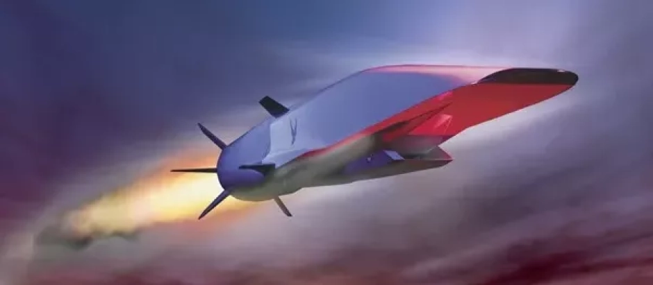 Ilustración del X-51A Waverider, un proyecto de avión hipersónico de la Fuerza Aérea de EE.UU.