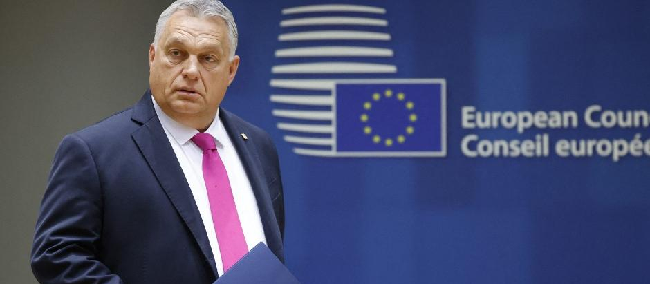 El primer ministro de Hungría, Viktor Orbán, a su llegada a la reunión del Consejo Europeo de este jueves