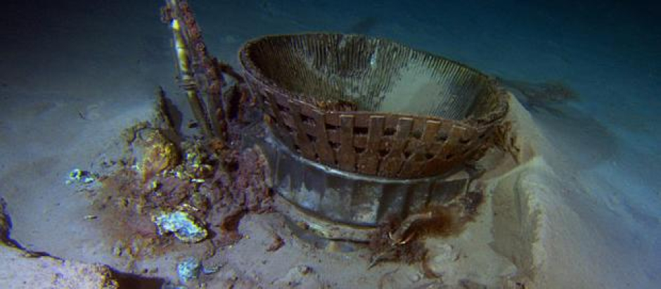 El motor del Apollo 11, fotografiado en el fondo del océano