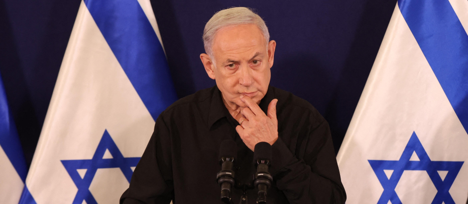 Benjamin Netanyahu, en la primera conferencia de prensa desde que empezó la guerra