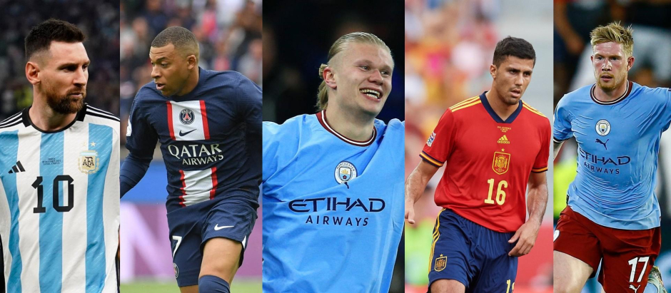 Messi, Mbappé, Haaland, Rodri y De Bruyne, los principales candidatos a ganar el Balón de Oro