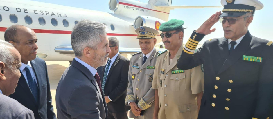 El ministro del Interior, Fernando Grande Marlaska durante un reciente viaje a Mauritania