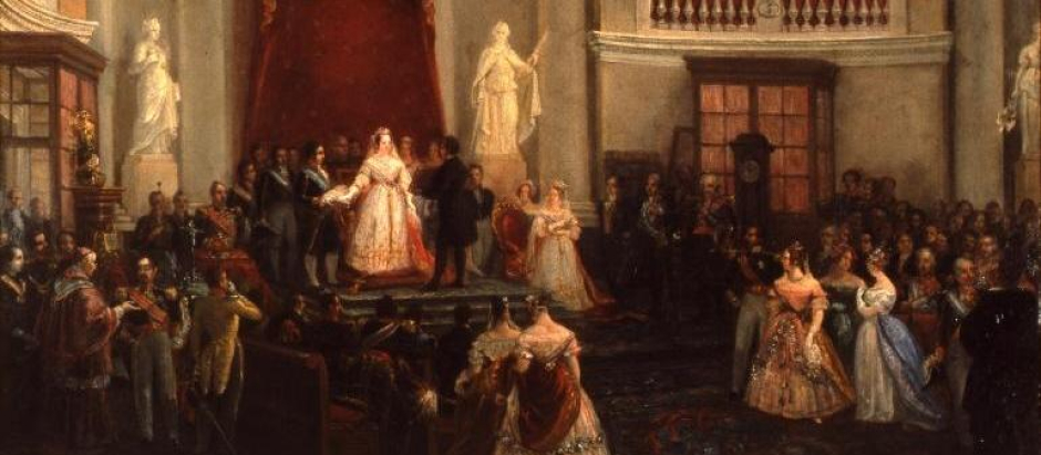 Isabel II jurando la Constitución, obra de José Castelaro