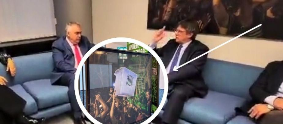 Reunión en Bruselas de Carles Puigdemont y Santos Cerdán