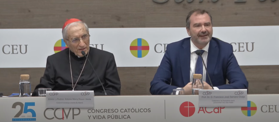 Rouco Varela y Francisco Serrano en la presentación del XXV Congreso de Católicos y Vida Pública