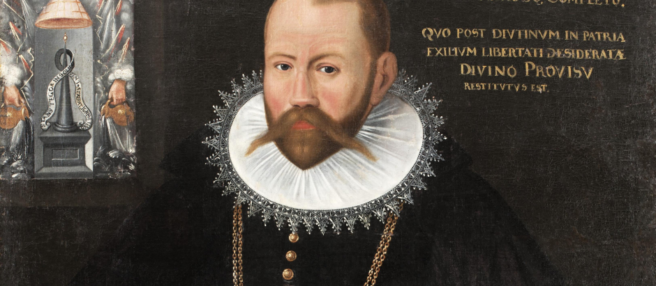 Tycho Brahe en un óleo sobre tela de 1596