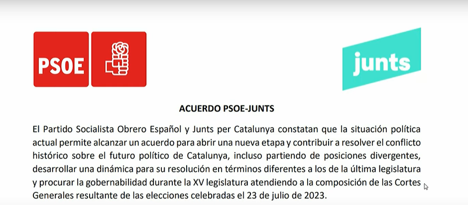 Acuerdo del PSOE y Junts