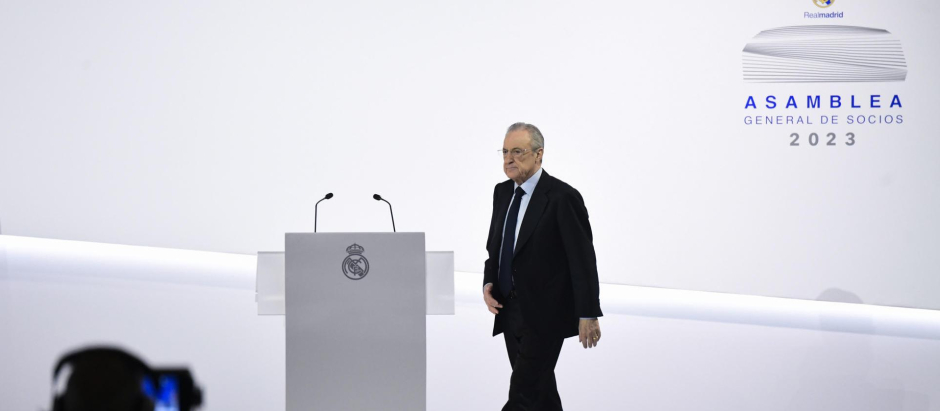Florentino Pérez, en la Asamblea de socios compromisarios del Real Madrid