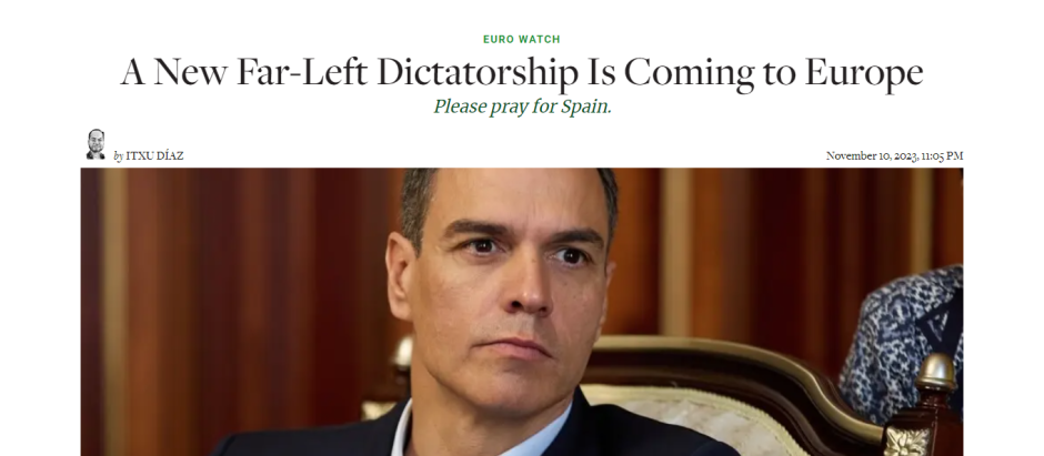 'The American Spectator' alerta sobre la llegada de «un dictador de extrema izquierda» en referencia a Sánchez