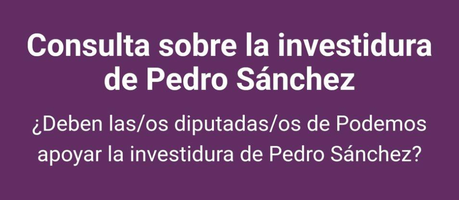 Votación negativa de un afiliado de Podemos a la consulta sobre el apoyo a Sánchez en la investidura