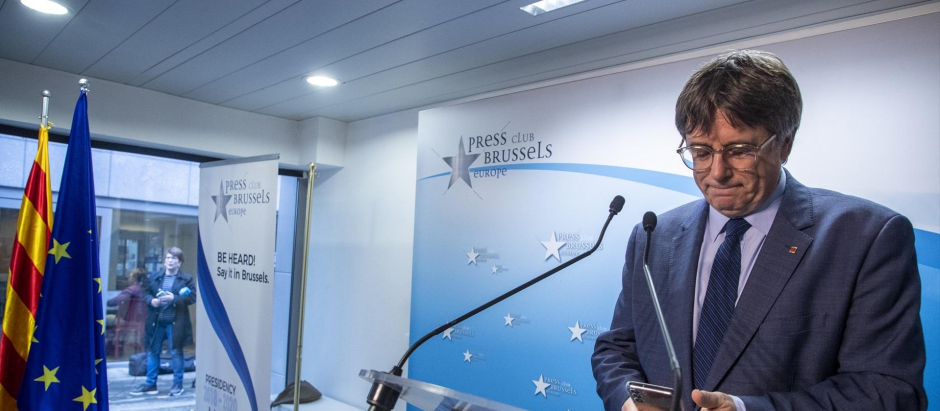 El expresidente de la Generalitat y eurodiputado de Junts, Carles Puigdemont