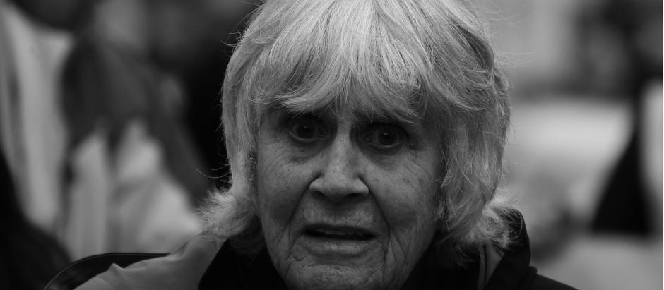 Joan Jara, en una conmemoración del golpe de Estado en Chile