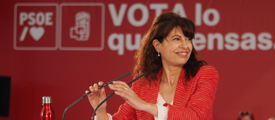 La nueva ministra de Igualdad, Ana Redondo, durante un acto electoral del PSOE en las pasadas elecciones autonómicas y municipales