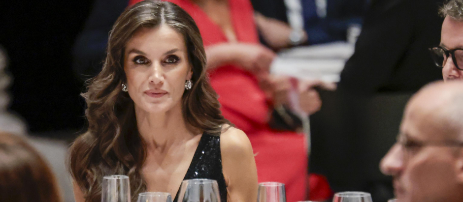 Spanish Queen Letizia attending official dinner ceremony on the ocassion of her official visit to Denmark at the RoyalChristianborgPalace in Copenhague on Tuesday, 7 November 2023.