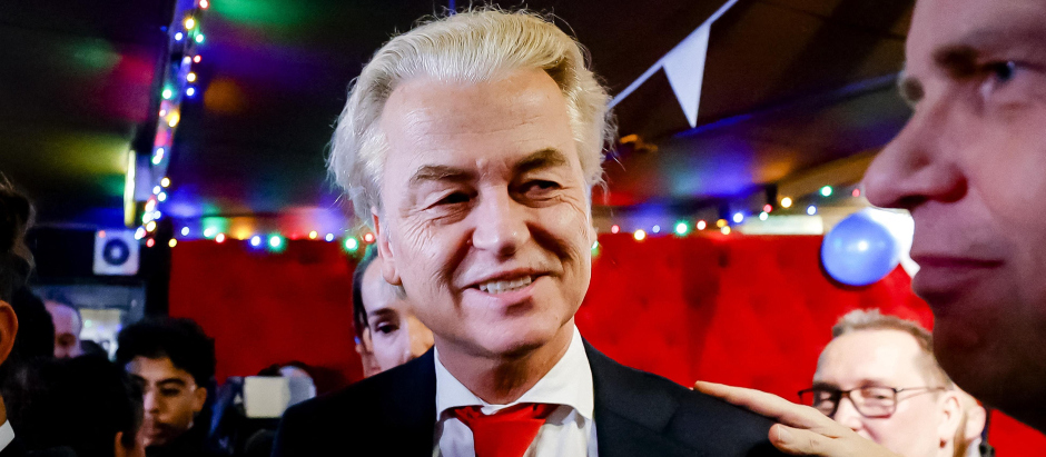 Geert Wilders celebra el resultado conseguido en las elecciones de este miércoles