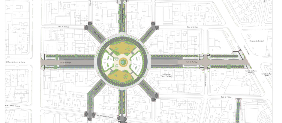 Plano de la Plaza de Olavide de Madrid