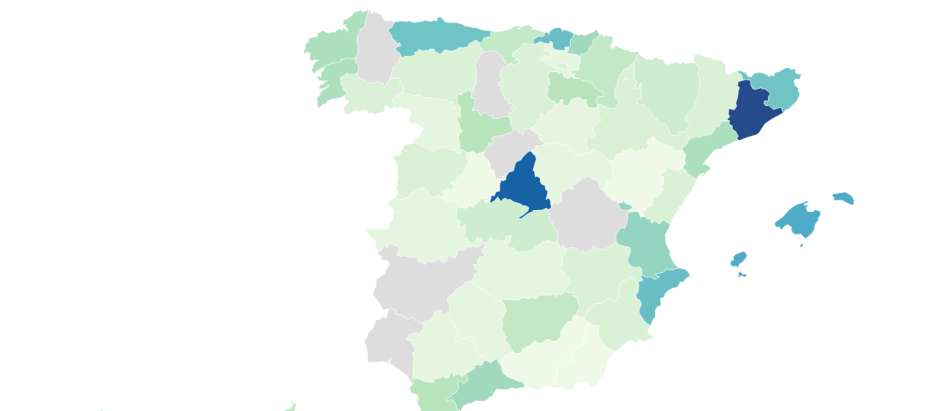 Mapa de los restaurantes con estrella Michelin en España