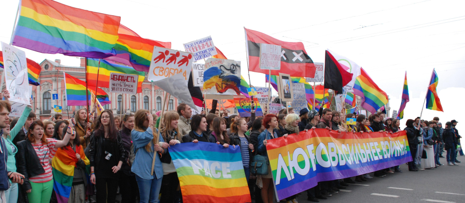 Manifestación LGTBI en Rusia, en una imagen de archivo