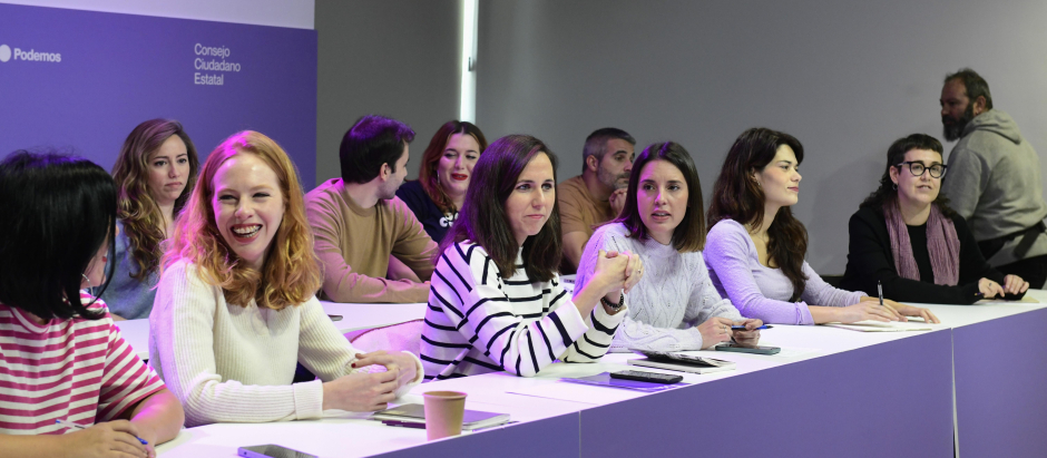 La cúpula de Podemos, en una reunión reciente