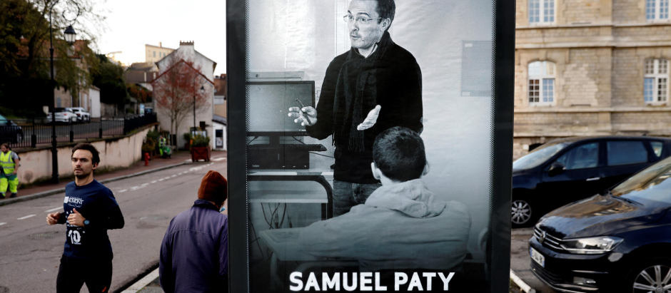 Imagen del profesor francés Samuel Paty asesinado en el año 2020