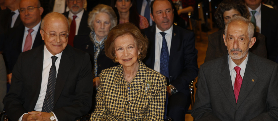 La Reina Sofía, durante una presentación