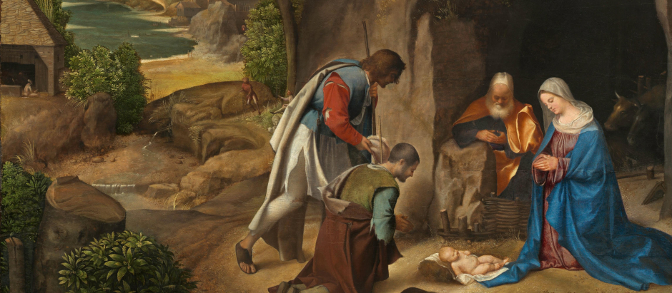 La adoración de los pastores de Giorgione