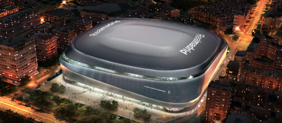 Proyección de cómo quedará el estadio Santiago Bernabéu