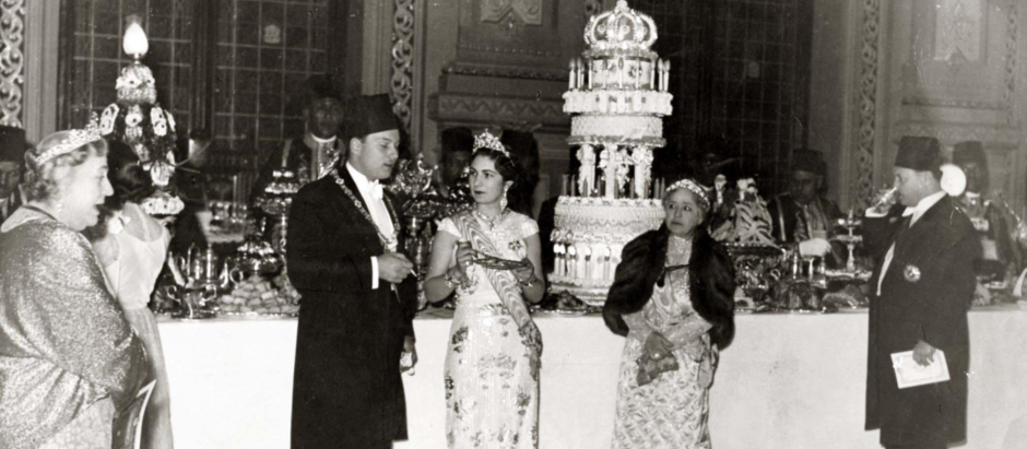 Banquete organizado con motivo de la boda real de Faruk con Farida.