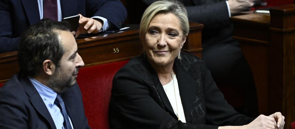La líder opositora francesa Marine Le Pen durante la sesión de la Asamblea Nacional en Paris