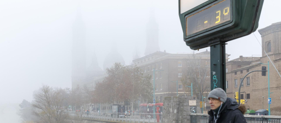 Frío y niebla en Zaragoza