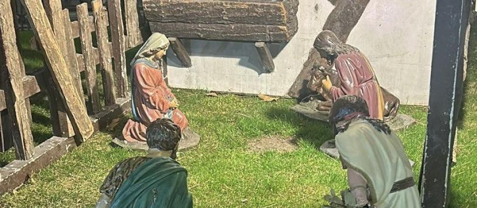Belén de Cuenca del que han robado las figuras del Niño Jesús y la mula