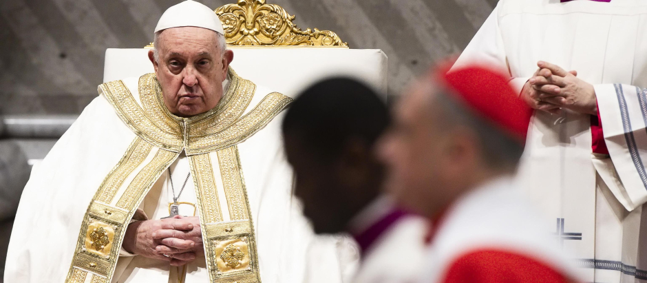 El Papa, durante los oficios de las Vísperas y el Te Deum de este 31 de diciembre de 2023