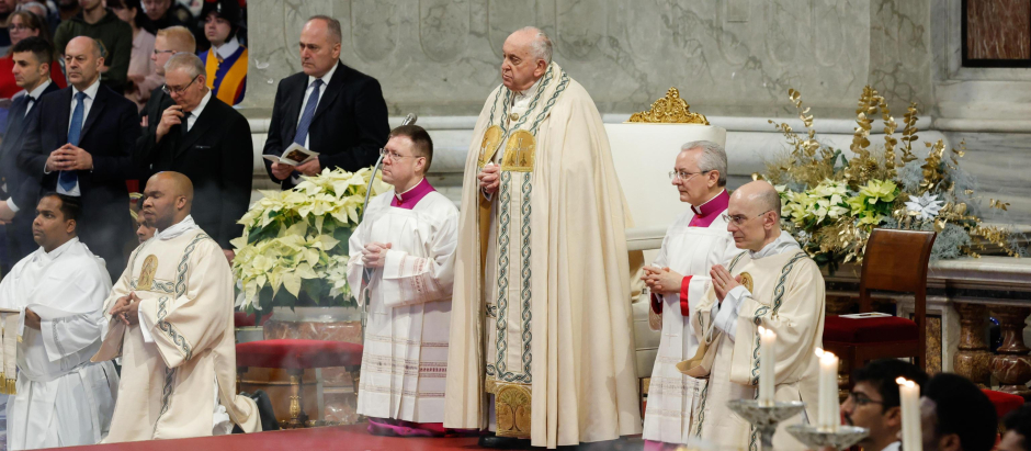 El Papa, durante la celebración de la Misa de año nuevo