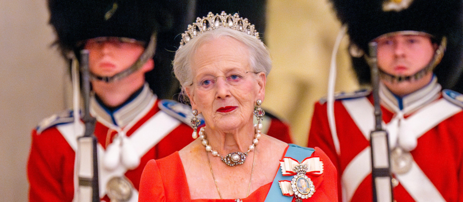 Queen Margrethe II of Denmark during a gala dinner on the occasion of the 18th birthday celebrations of the Prince Christian in Copenhagen, Denmark.