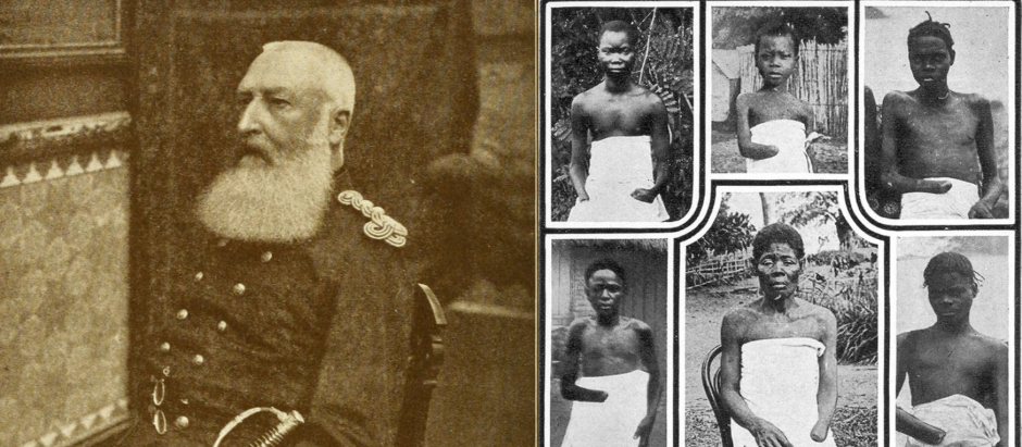 Leopoldo II de Bélgica y las víctimas de las mutilaciones realizadas por las autoridades del Congo, colonia belga
