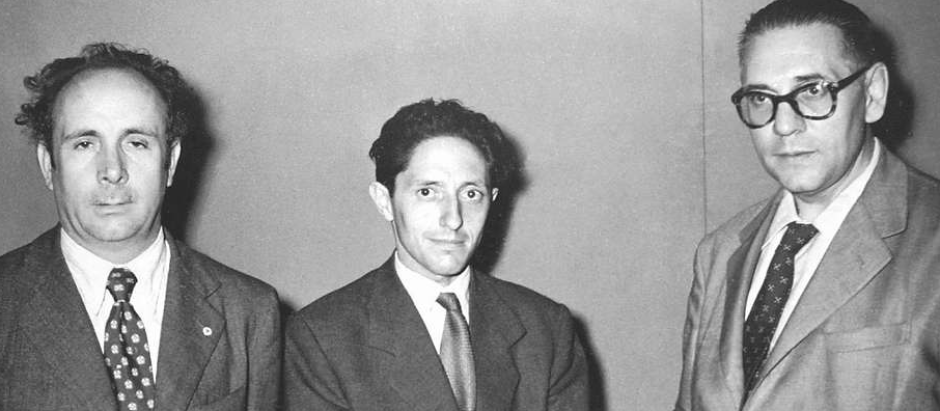 Laxeiro, Isaac Díaz Pardo y Luis Seoane en Buenos Aires en 1955