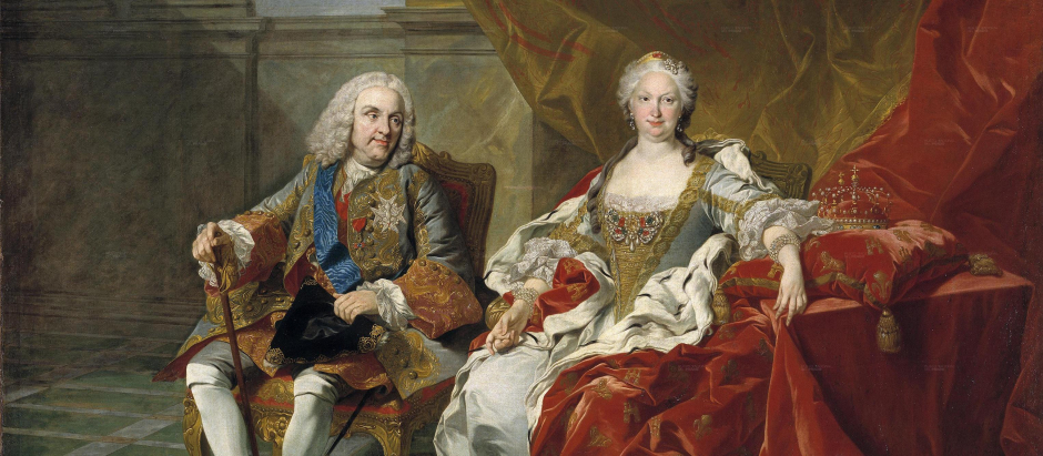 Retrato de Felipe V e Isabel Farnesio, por Louis-Michel van Loo (c. 1743)